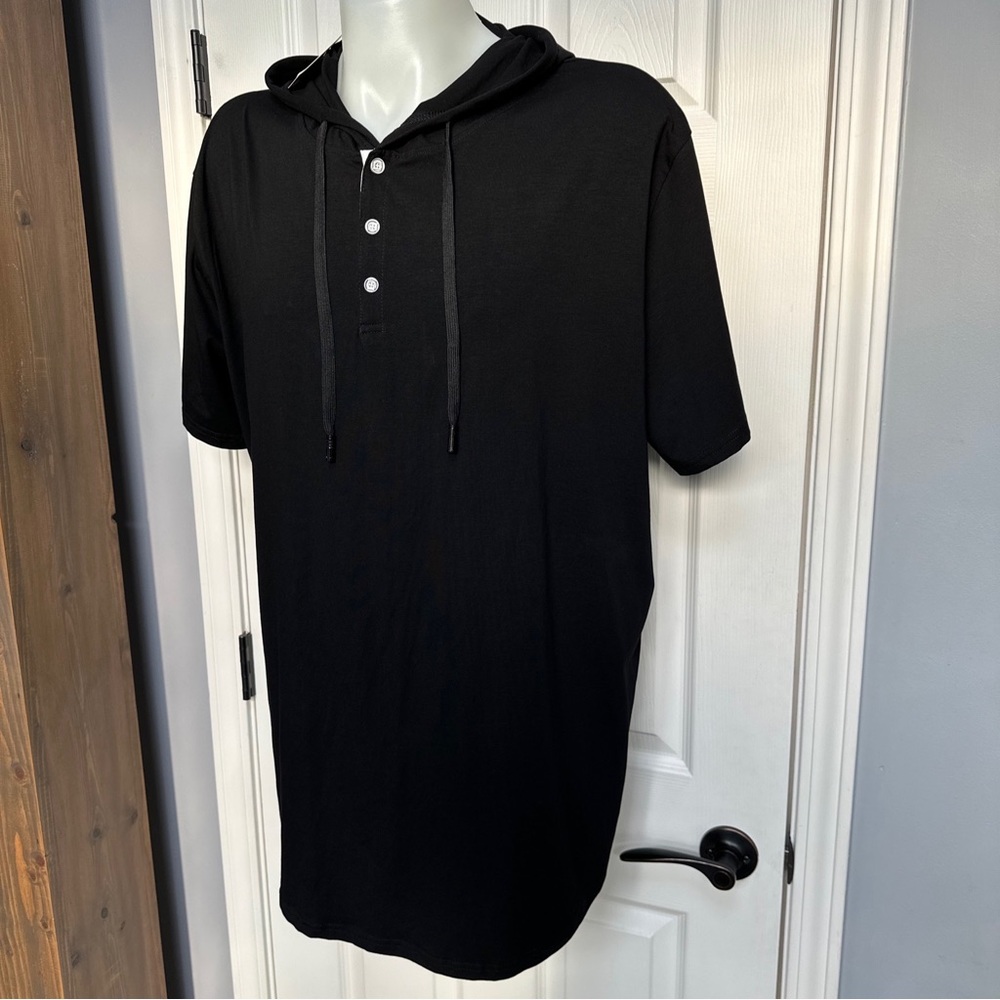 KUYIGO Men's Short & Short Sleeve Fashion Athletic Hoodie Sport Black NEW 4XL